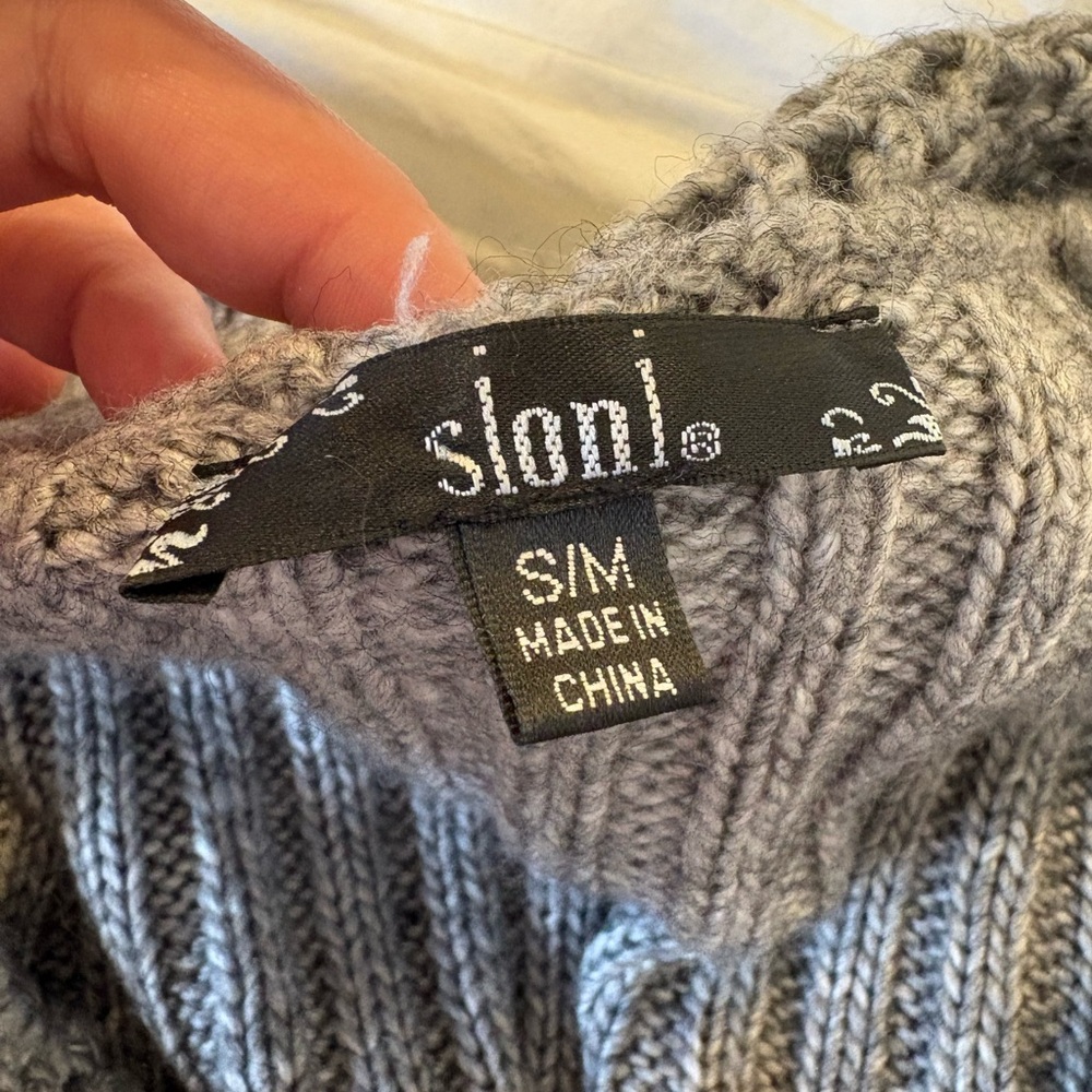 Sioni Crochet Rabbit Fur Trim Wrap Cardigan S/M - Picture 5 of 11